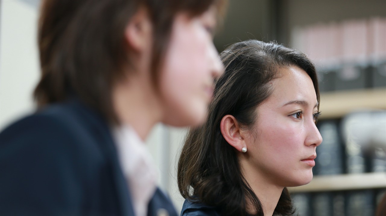 Profile closeup of a woman